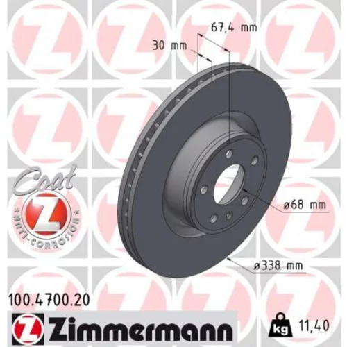 Brzdový kotúč ZIMMERMANN 100.4700.20