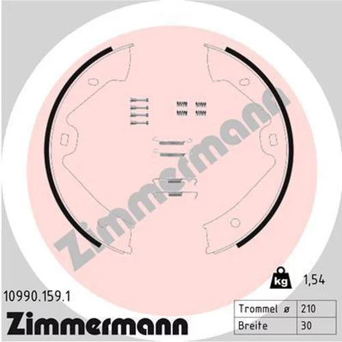 Sada brzd. čeľustí parkov. brzdy ZIMMERMANN 10990.159.1