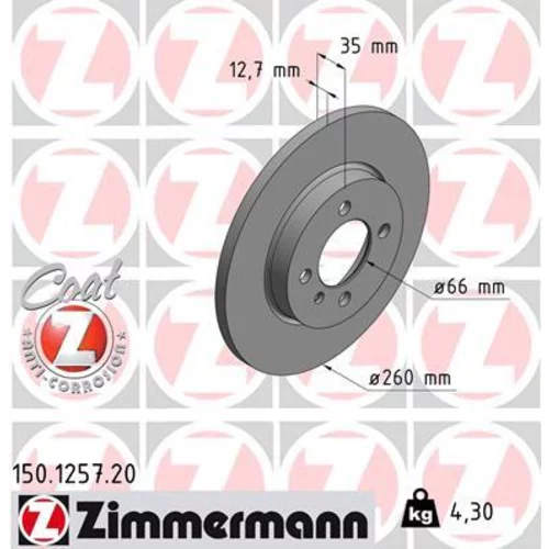 Brzdový kotúč ZIMMERMANN 150.1257.20