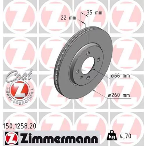 Brzdový kotúč ZIMMERMANN 150.1258.20