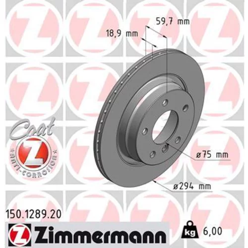 Brzdový kotúč 150.1289.20 /Zimmermann/