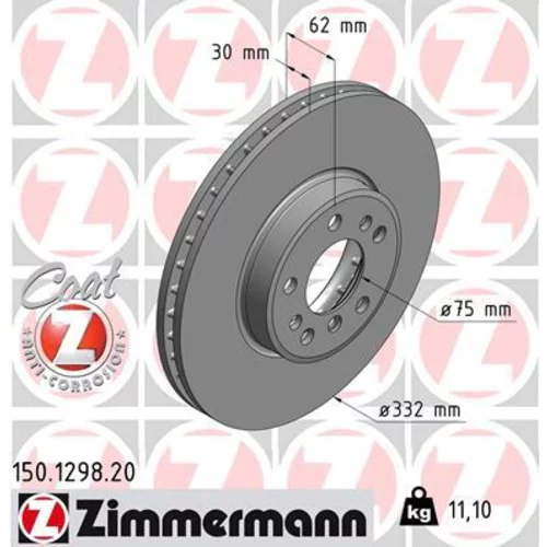 Brzdový kotúč ZIMMERMANN 150.1298.20