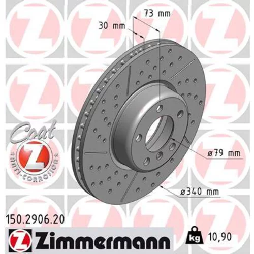 Brzdový kotúč ZIMMERMANN 150.2906.20