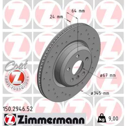 Brzdový kotúč ZIMMERMANN 150.2946.52