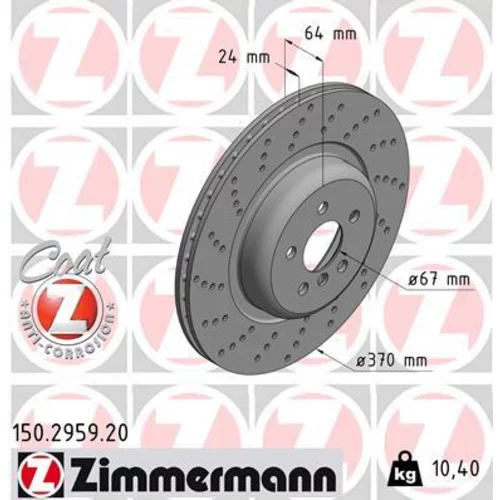 Brzdový kotúč ZIMMERMANN 150.2959.20