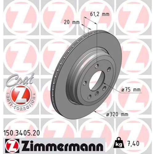 Brzdový kotúč ZIMMERMANN 150.3405.20