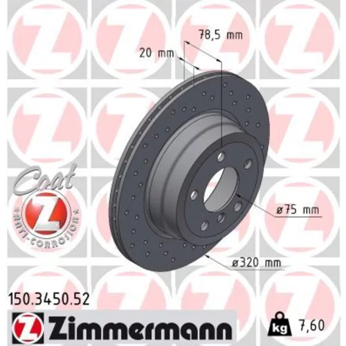 Brzdový kotúč ZIMMERMANN 150.3450.52