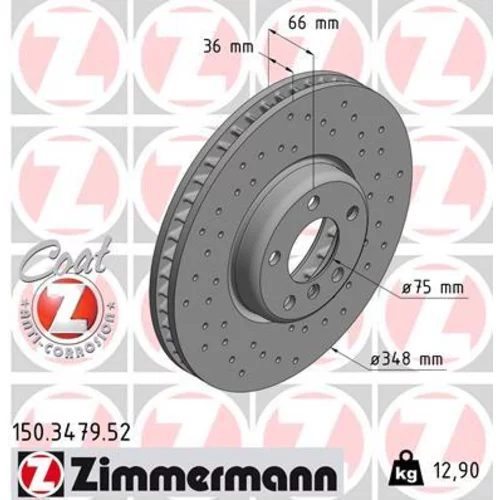 Brzdový kotúč ZIMMERMANN 150.3479.52