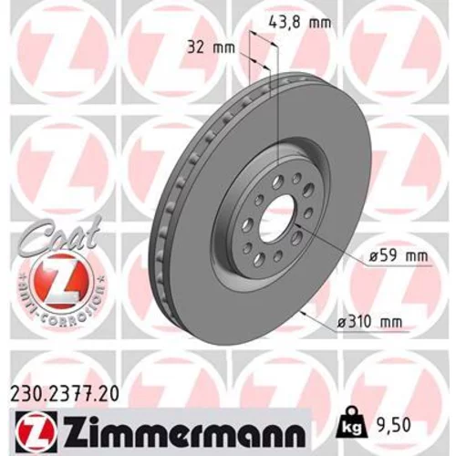 Brzdový kotúč ZIMMERMANN 230.2377.20