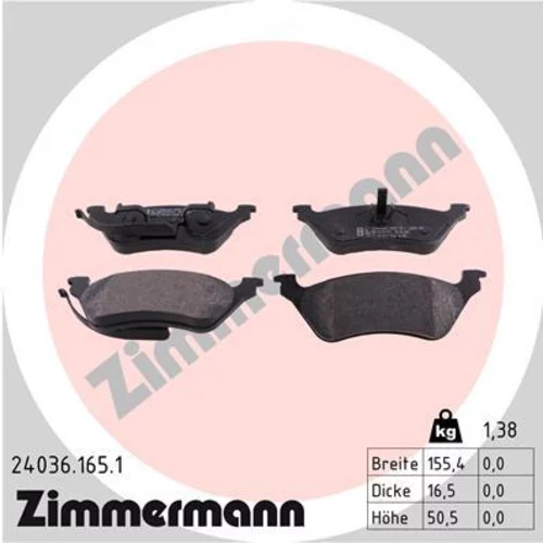 Sada brzdových platničiek kotúčovej brzdy ZIMMERMANN 24036.165.1