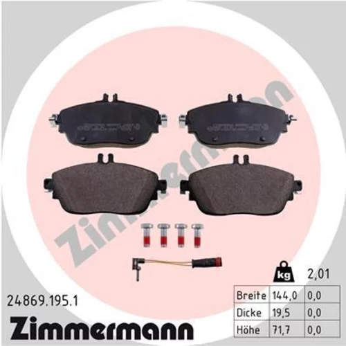 Sada brzdových platničiek kotúčovej brzdy ZIMMERMANN 24869.195.1