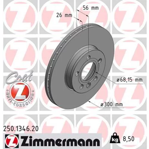 Brzdový kotúč ZIMMERMANN 250.1346.20