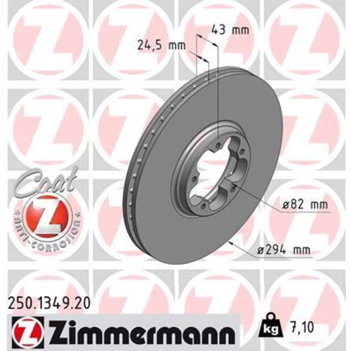 Brzdový kotúč ZIMMERMANN 250.1349.20