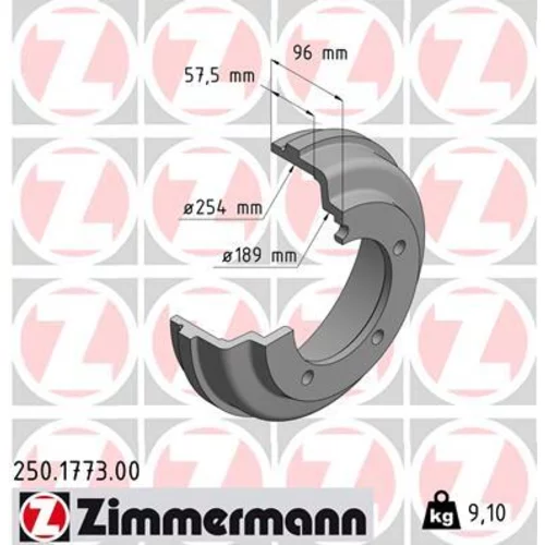 Brzdový bubon ZIMMERMANN 250.1773.00