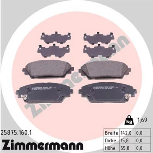 Sada brzdových platničiek kotúčovej brzdy ZIMMERMANN 25875.160.1