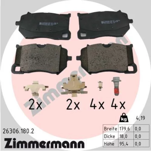 Sada brzdových platničiek kotúčovej brzdy ZIMMERMANN 26306.180.2