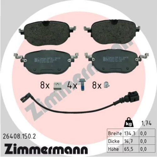 Sada brzdových platničiek kotúčovej brzdy ZIMMERMANN 26408.150.2