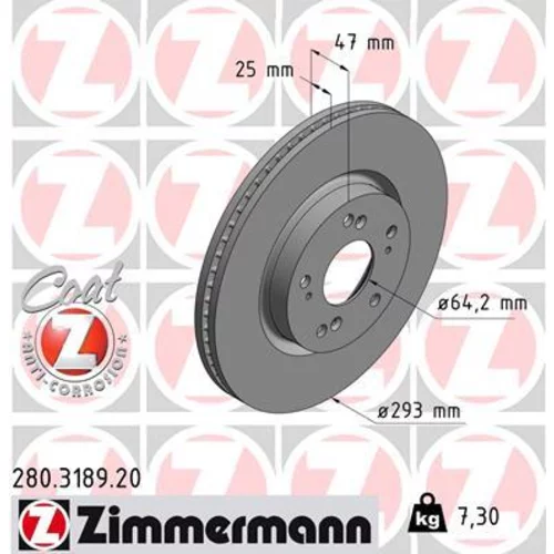 Brzdový kotúč ZIMMERMANN 280.3189.20