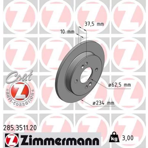 Brzdový kotúč ZIMMERMANN 285.3511.20