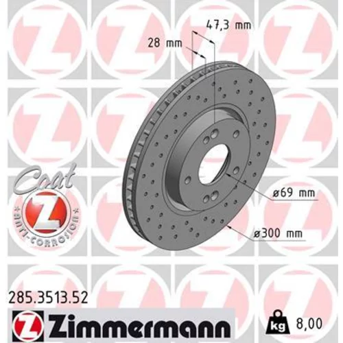 Brzdový kotúč ZIMMERMANN 285.3513.52