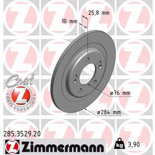 Brzdový kotúč ZIMMERMANN 285.3529.20