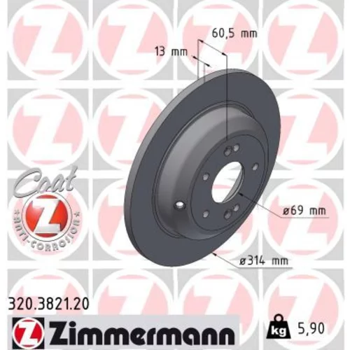 Brzdový kotúč ZIMMERMANN 320.3821.20