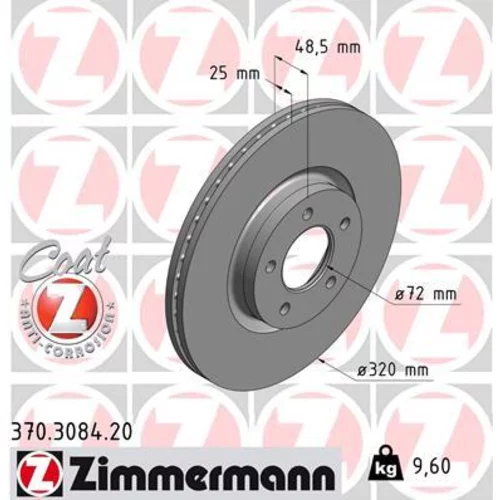 Brzdový kotúč ZIMMERMANN 370.3084.20