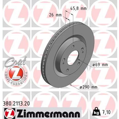 Brzdový kotúč ZIMMERMANN 380.2113.20