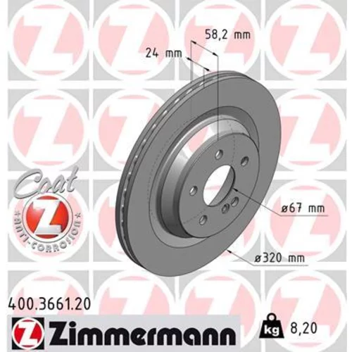 Brzdový kotúč ZIMMERMANN 400.3661.20