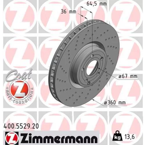 Brzdový kotúč ZIMMERMANN 400.5529.20