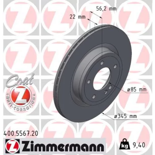 Brzdový kotúč ZIMMERMANN 400.5567.20