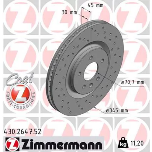 Brzdový kotúč ZIMMERMANN 430.2647.52