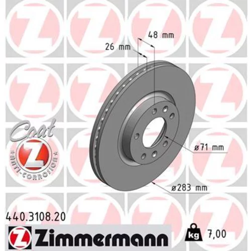 Brzdový kotúč ZIMMERMANN 440.3108.20