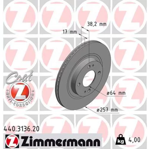 Brzdový kotúč ZIMMERMANN 440.3136.20