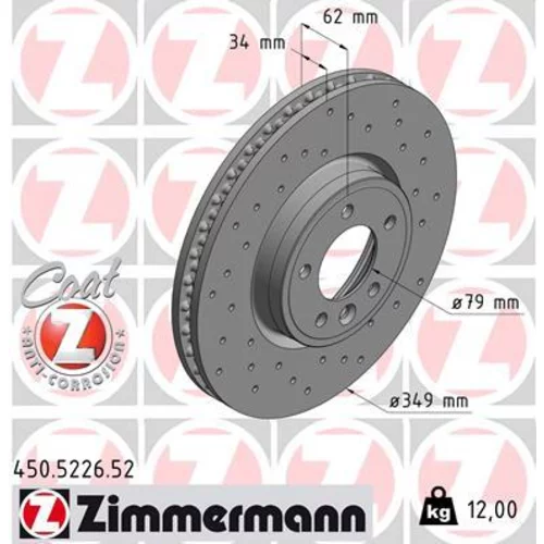 Brzdový kotúč ZIMMERMANN 450.5226.52