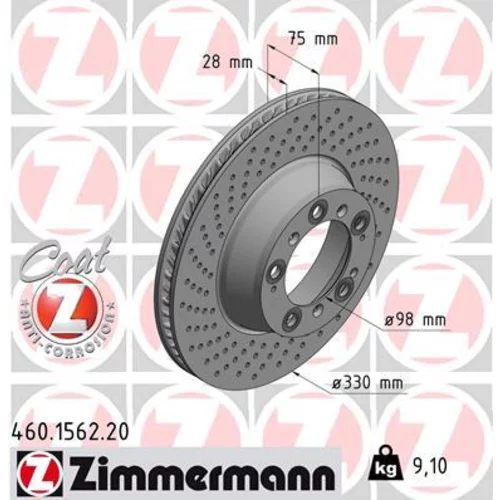 Brzdový kotúč 460.1562.20 /Zimmermann/