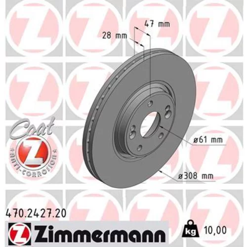 Brzdový kotúč ZIMMERMANN 470.2427.20