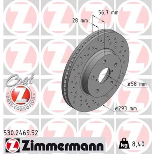 Brzdový kotúč ZIMMERMANN 530.2469.52