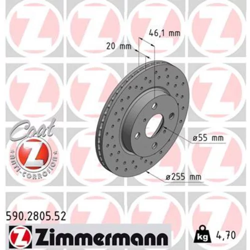 Brzdový kotúč ZIMMERMANN 590.2805.52