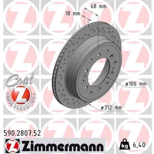 Brzdový kotúč ZIMMERMANN 590.2807.52