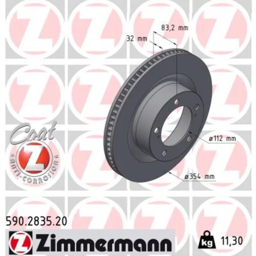 Brzdový kotúč ZIMMERMANN 590.2835.20