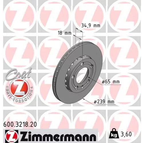 Brzdový kotúč ZIMMERMANN 600.3218.20