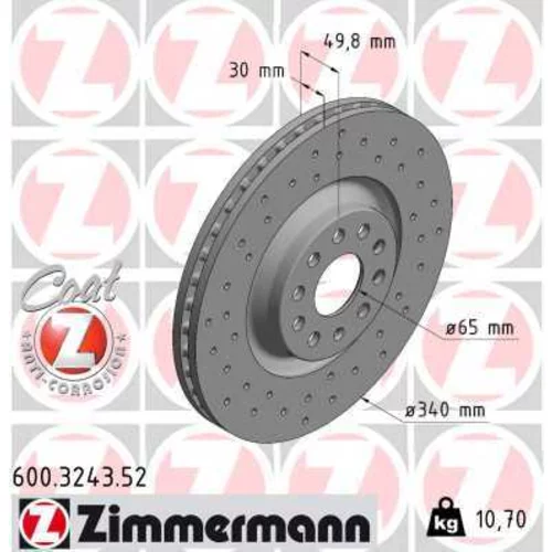 Brzdový kotúč ZIMMERMANN 600.3243.52