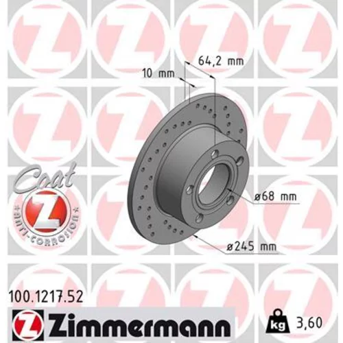 Brzdový kotúč ZIMMERMANN 100.1217.52