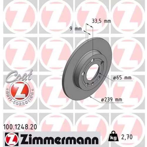 Brzdový kotúč ZIMMERMANN 100.1248.20