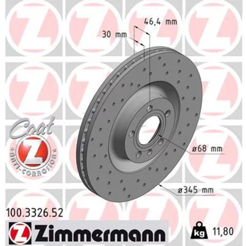 Brzdový kotúč ZIMMERMANN 100.3326.52