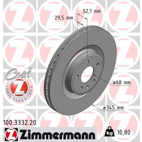 Brzdový kotúč ZIMMERMANN 100.3332.20