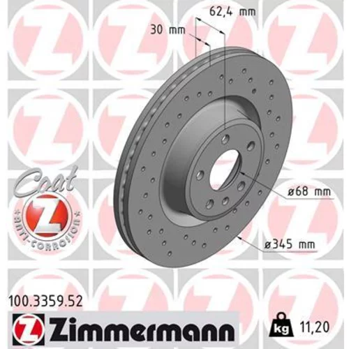 Brzdový kotúč ZIMMERMANN 100.3359.52