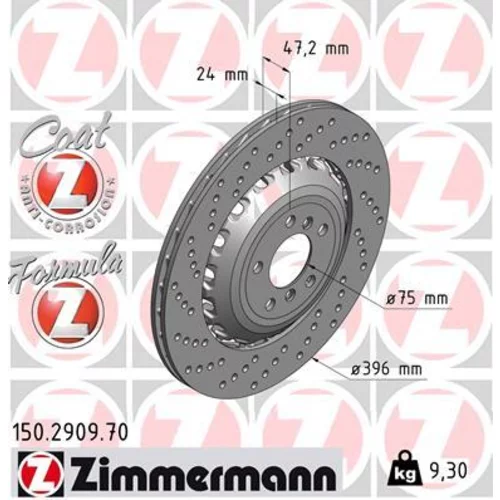 Brzdový kotúč ZIMMERMANN 150.2909.70