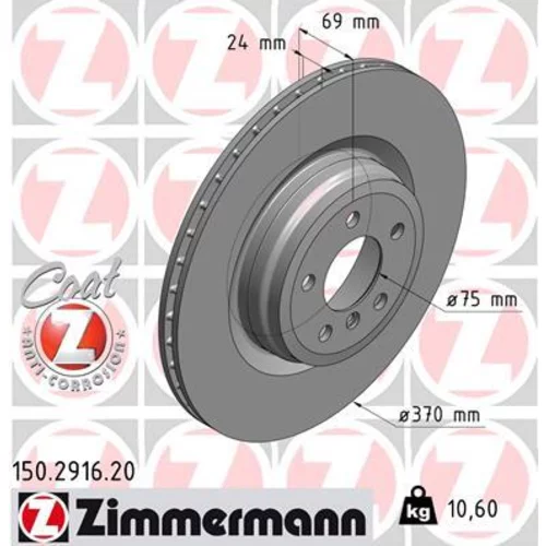 Brzdový kotúč ZIMMERMANN 150.2916.20